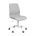 Chaise de bureau ergonomique en tissu gris, roues pivotantes et support ajustable