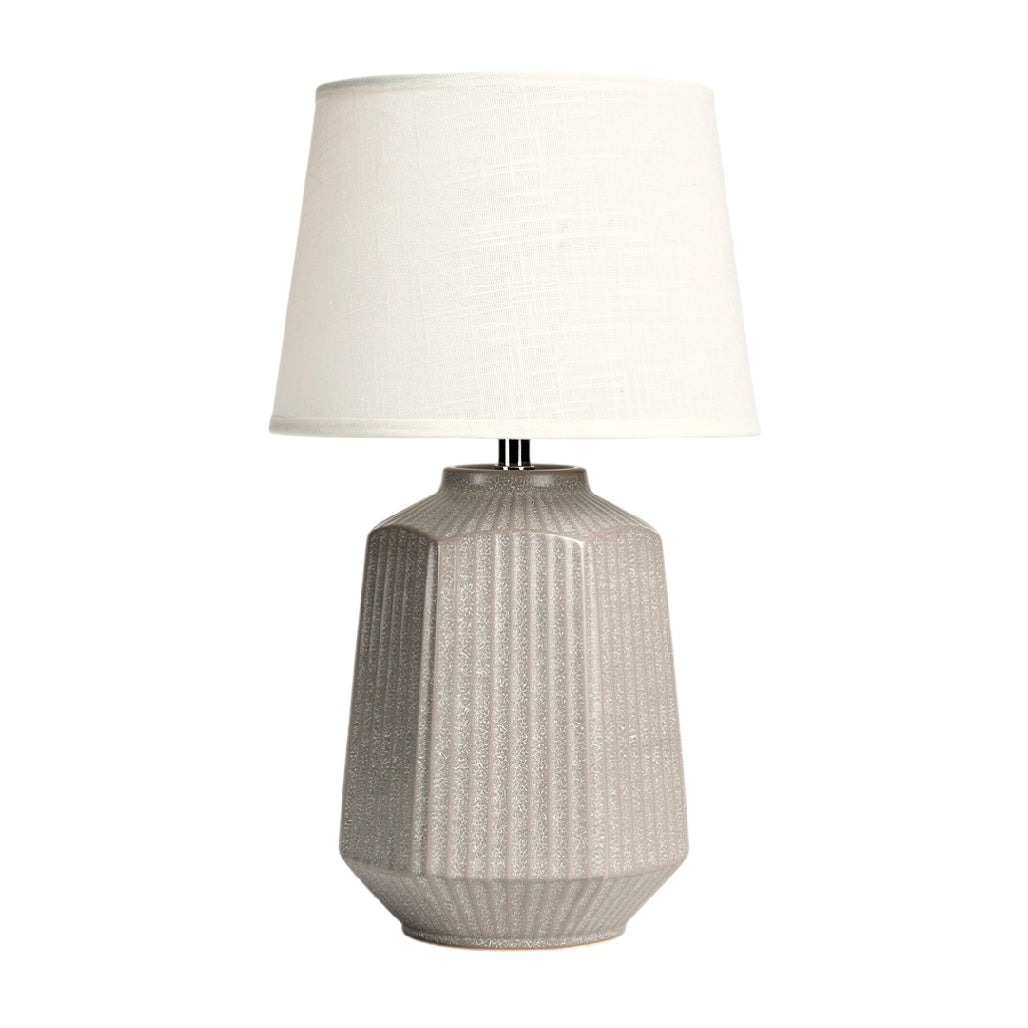 Lampe de table en céramique avec abat-jour en lin