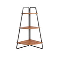 Étagère d'angle en bois et métal - Design moderne à trois niveaux