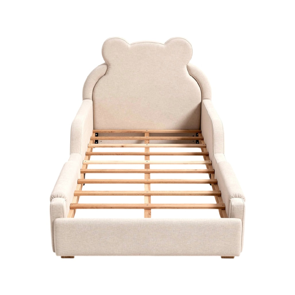 Lit enfant en forme d'ours avec structure en bois