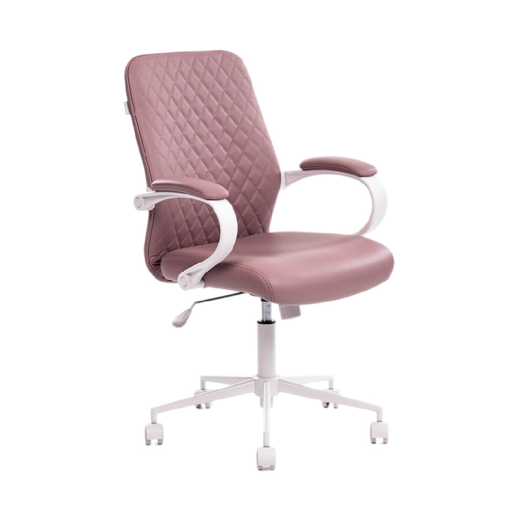 Chaise de bureau ergonomique en cuir synthétique avec accoudoirs et piètement réglable